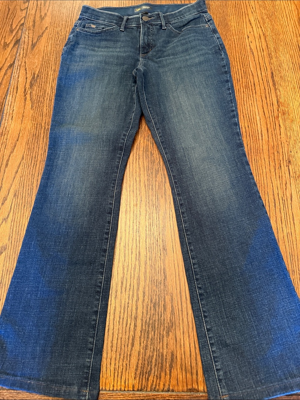 Lee Flex Motion Bootcut Jeans Mid Rise Dark Wash Stretch Women’s Size 8